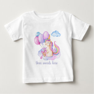 Camiseta Crie seu próprio aniversário flutuante do Unicórni