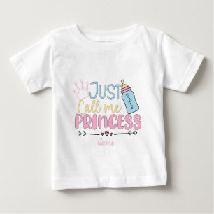 Camiseta Crie seu próprio Apenas me chame de Princesa Bebê