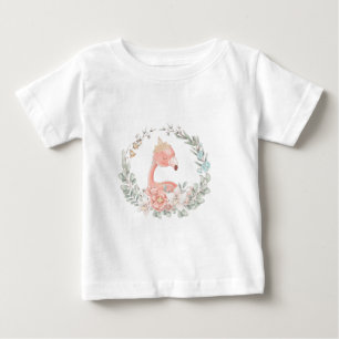 Camiseta Crie Seu Próprio Aro de Flamingo Princesa Fofo