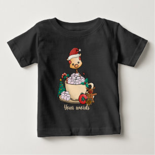 Camiseta Crie seu próprio Cacau Quente da Girafa de Natal
