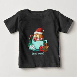 Camiseta Crie seu próprio cacau quente de coruja de Natal