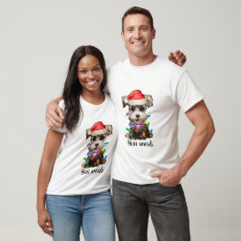 Camiseta Crie seu próprio cão Schnauzer de Natal