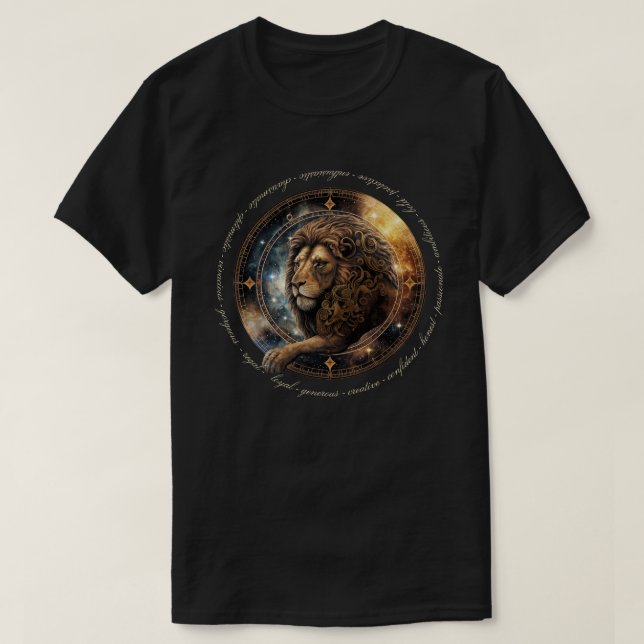 Camiseta Crie seu próprio Celestial Leo Zodiac (Frente do Design)