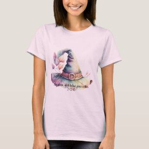 Camiseta Crie Seu Próprio Chapéu de Bruxa Arco-Íris com Fol