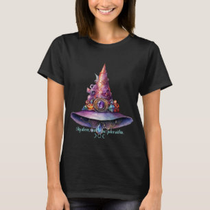Camiseta Crie Seu Próprio Chapéu de Bruxa Colorido Adornado