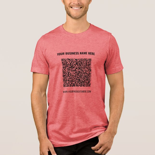 Camiseta Crie Seu Próprio Código QR Personalizado Exemplo d (Frente)