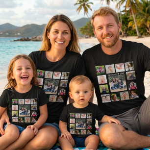 Camiseta Crie Seu Próprio Colagem de 13 Fotos com Nome da F