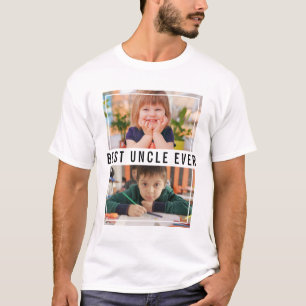 Camiseta Crie Seu Próprio Colagem de 2 Fotos Melhor Tio de 