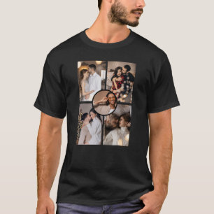 Camiseta Crie Seu Próprio Colagem de 5 Fotos