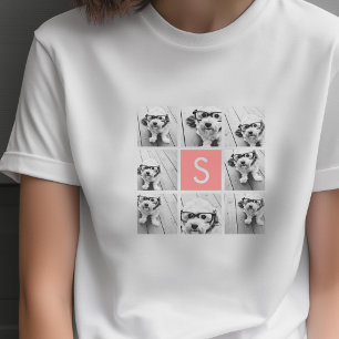Camiseta Crie Seu Próprio Colagem de Instagram com Monogram