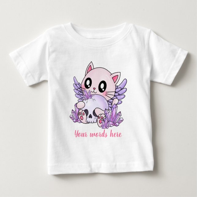 Camiseta Crie seu próprio crânio de Chibi e Kitten (Frente)