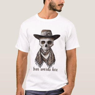 Camiseta Crie Seu Próprio Crânio de Cowboy
