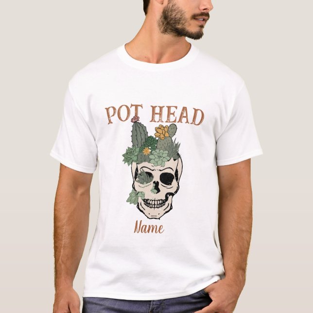 Camiseta Crie Seu Próprio Crânio de Jardineiro Chefe da Mac (Frente)