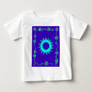 Camiseta Crie seu próprio Design de Arte Floral Azul Irides