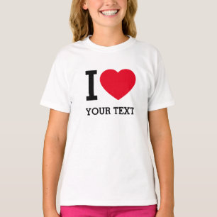 Camiseta Crie seu próprio Engraçado Eu amo