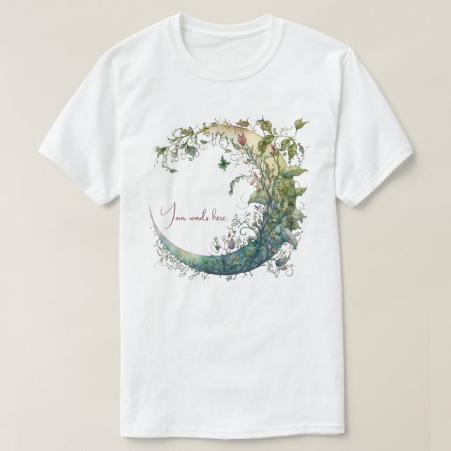 Camiseta Crie Seu Próprio Floral Boho Lua (Frente do Design)
