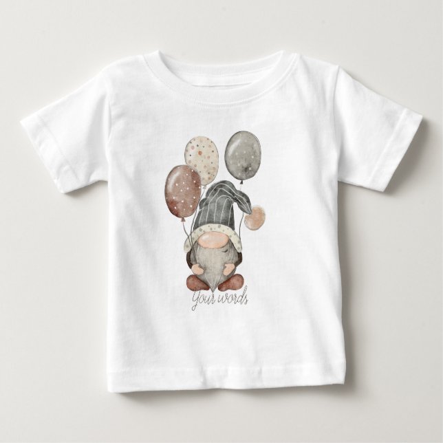 Camiseta Crie seu próprio Gnome e balões (Frente)