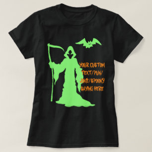 Camiseta CRIE seu próprio Grim Reaper Halloween Pun