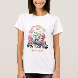 Camiseta Crie seu próprio livro de amante Cresça sua mente