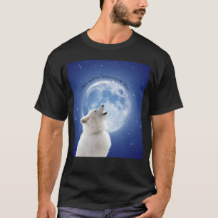 Camiseta Crie Seu Próprio Lobo Bonito. Azul Lua céu abert