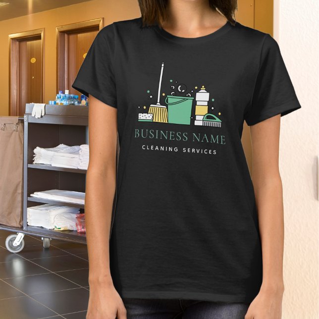 Camiseta Crie seu próprio logotipo da empresa de limpeza (Criador carregado)