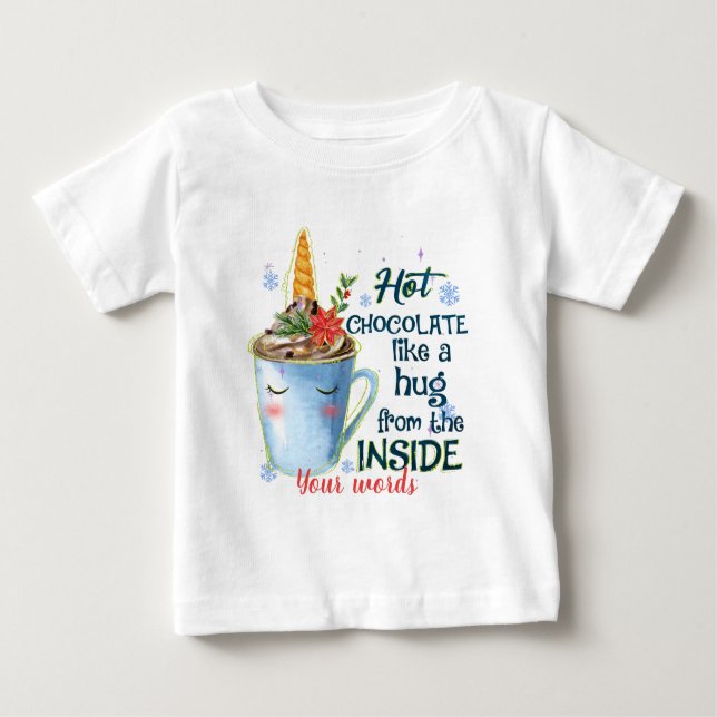 Camiseta Crie seu próprio Natal de Chocolate Quente do Unic (Frente)