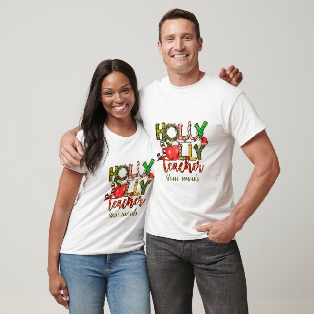 Camiseta Crie seu próprio Natal Holly Jolly Professor (Unissex)