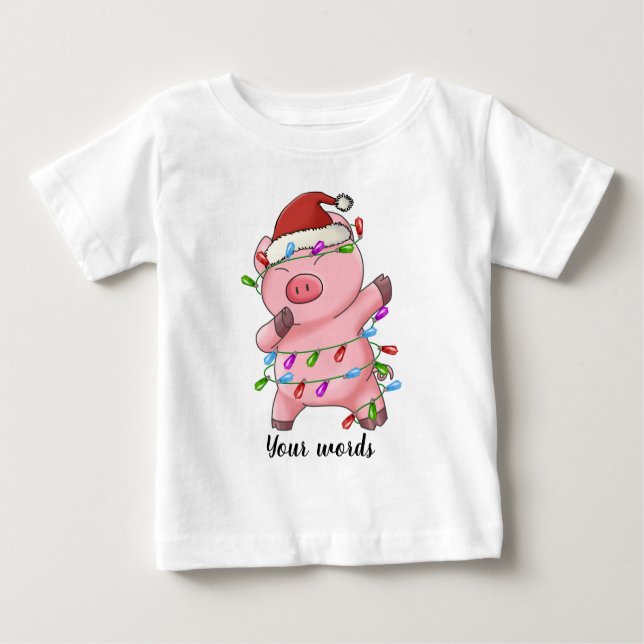 Camiseta Crie Seu Próprio Porco De Natal Dabbing (Frente)