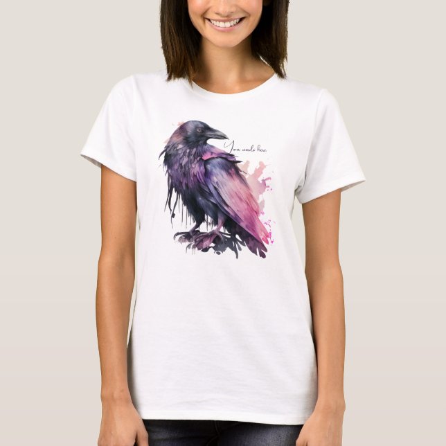 Camiseta Crie seu próprio Raven Preto Místico (Frente)