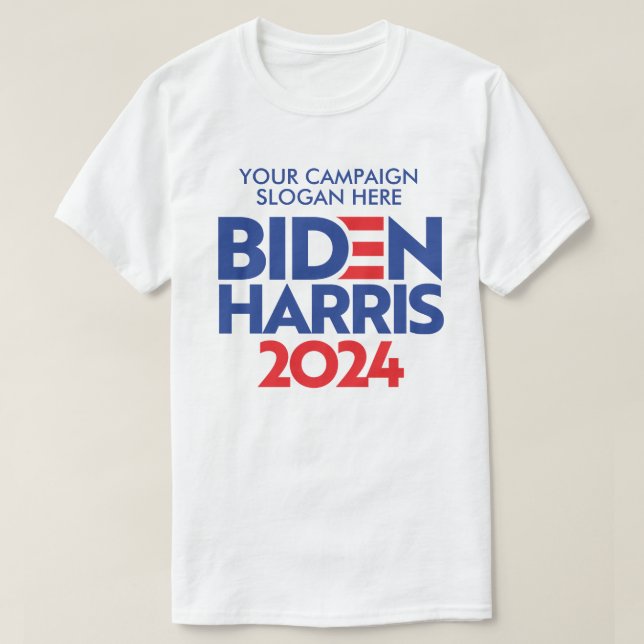 Camiseta Crie seu próprio Slogan da campanha Biden Harris 2 (Frente do Design)