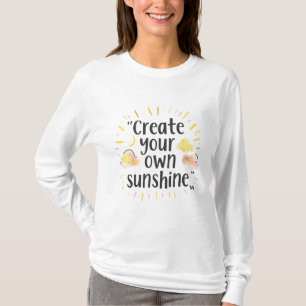 Camiseta Crie Seu Próprio Sol – Aquarela Motivacional