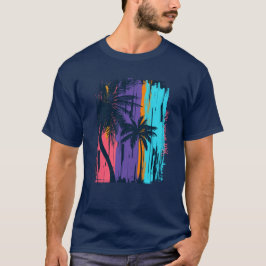 Camiseta Crie seu próprio Sunset Tropical de Arte Retroativ