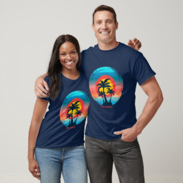 Camiseta Crie seu próprio Sunset Tropical de Arte Retroativ