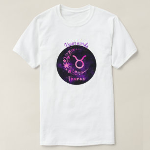 Camiseta Crie Seu Próprio Taurus Celestial Roxo Zodiac