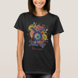 Camiseta Crie Seu Próprio Taurus Flores Zodiac