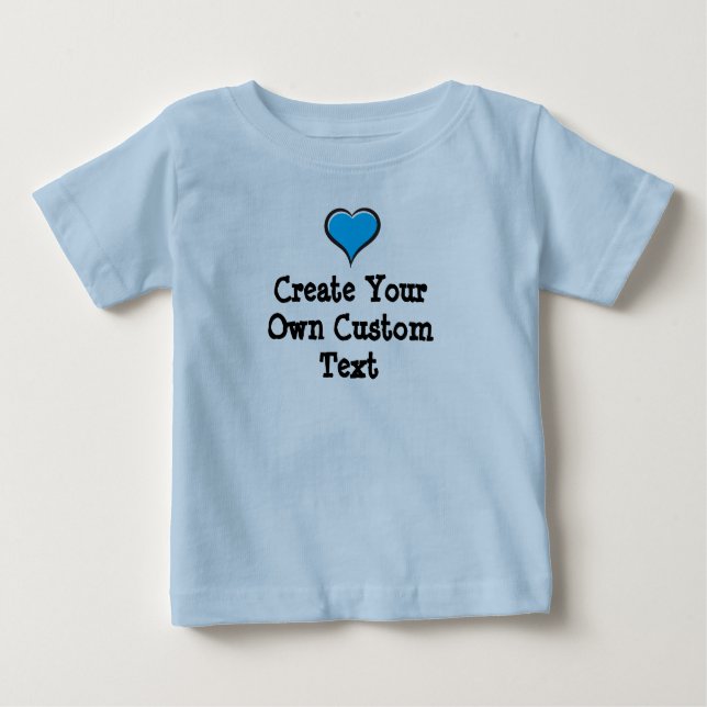 Camiseta Crie seu próprio texto personalizado com Blue Hear (Frente)