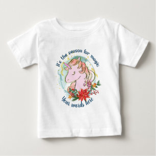 Camiseta Crie seu próprio Unicórnio mágico de Natal