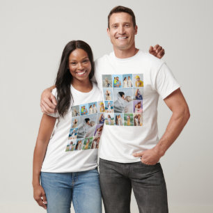 Camiseta Crie seu próprio Unisex de Colagem de Fotos Person