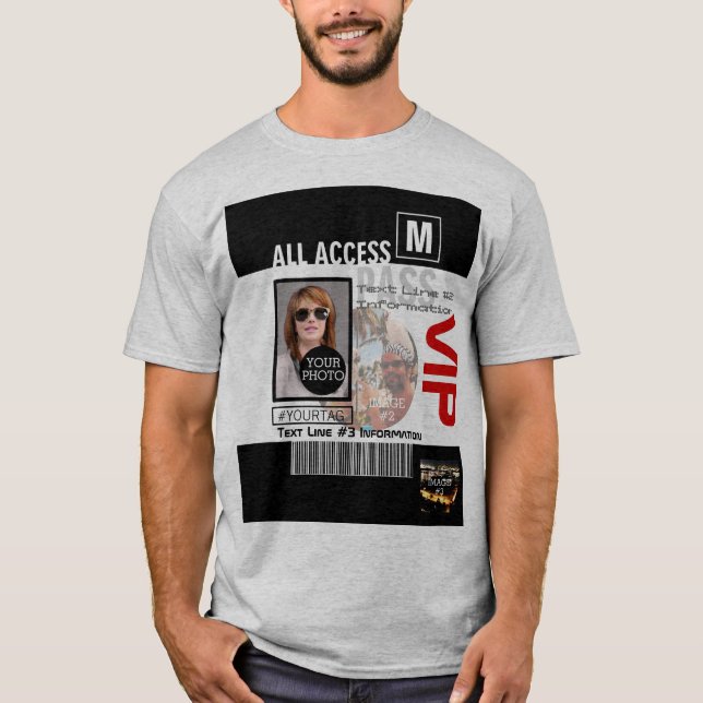 Camiseta Crie seu próprio VIP Pass 8 maneiras de personaliz (Frente)
