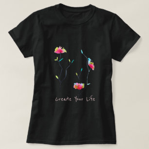 Camiseta Crie seu slogan floral moderno inspirador da vida