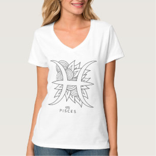 Camiseta Crie seus próprios Peixes brancos e pretos elegant