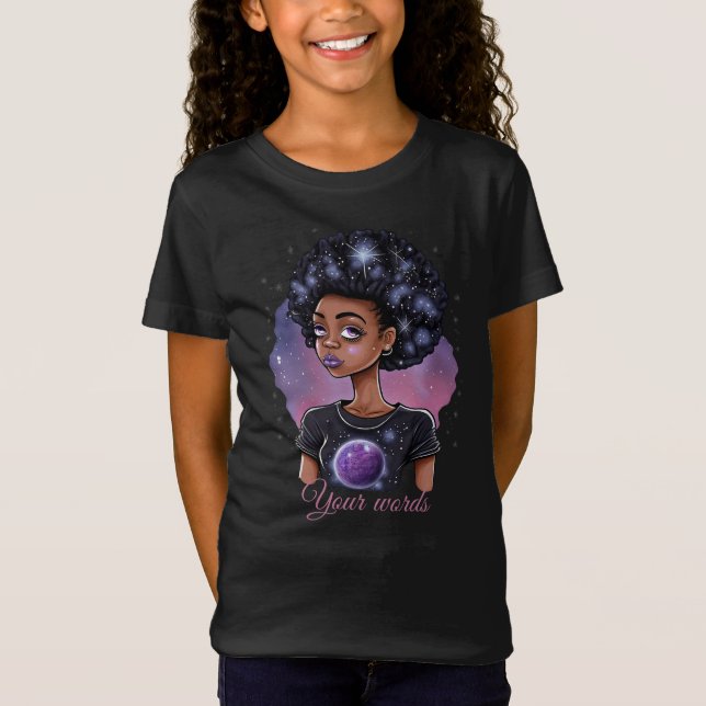 Camiseta Crie sua garota negra celestial (Frente)
