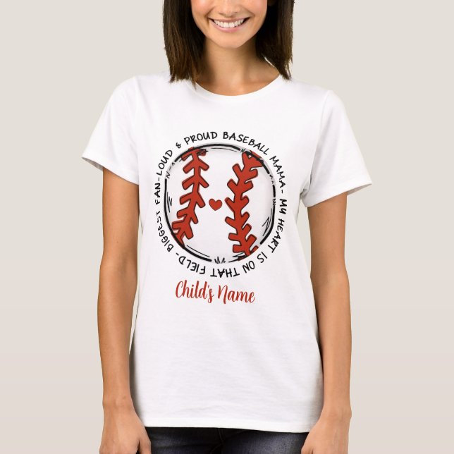 Camiseta Crie sua mãe orgulhosa de beisebol (Frente)