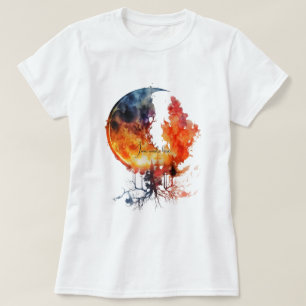 Camiseta Crie sua própria árvore de lua queimada
