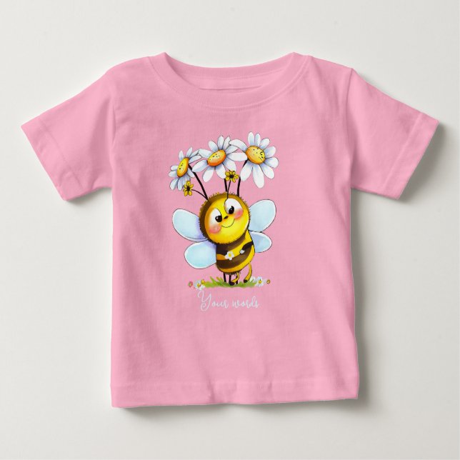 Camiseta Crie Sua Própria Bumble Bee & Daisies (Frente)