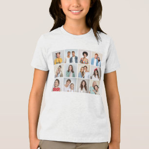 Camiseta Crie Sua Própria Colagem de 12 Fotos Infantil Unis