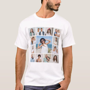 Camiseta Crie Sua Própria Colagem de 13 Fotos Unisexo