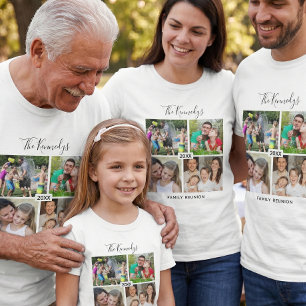 Camiseta Crie Sua Própria Colagem de 4 Fotos Reunião de Fam