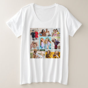 Camiseta Crie sua própria colagem de 8 fotos
