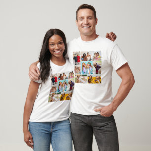 Camiseta Crie sua própria colagem de 8 fotos